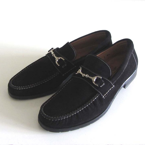 Santoni Other - Santoni Hamlin silver-tone bit suede loafers 10.5